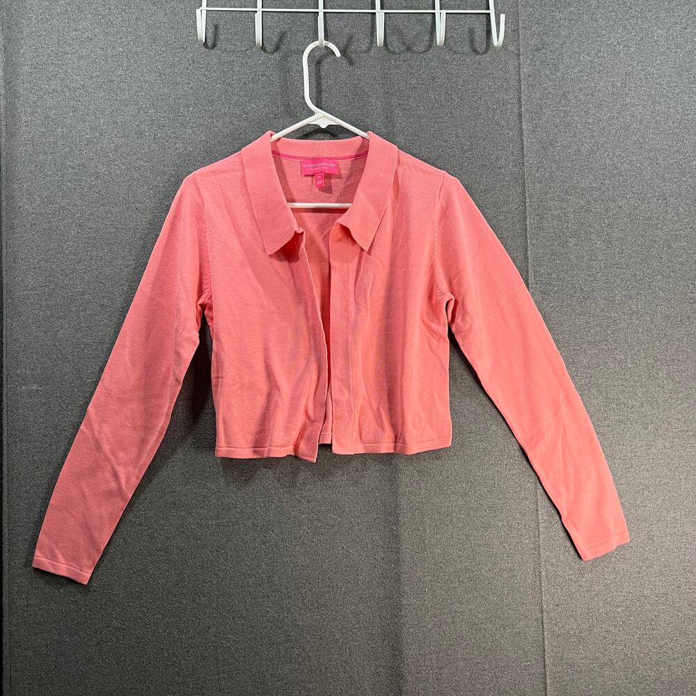 Isaac Mizrahi Live! Collared Sweater Cardigan Pink Frosting Size XXS